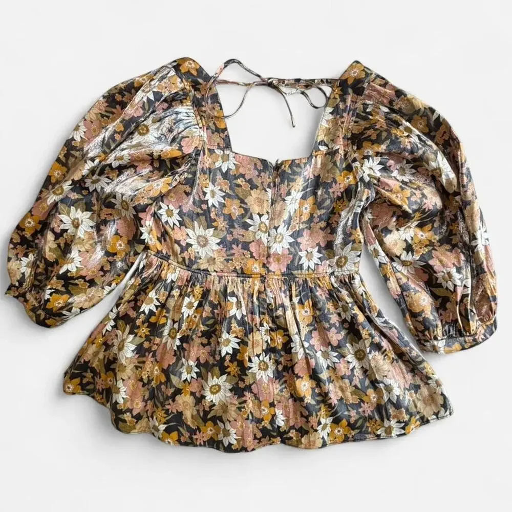 Altard State Women's S Floral Boho Summer Blouse